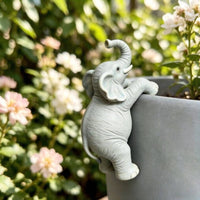 Elephant Pot Hugger Clinging Garden Decoration Whimsical for Courtyard