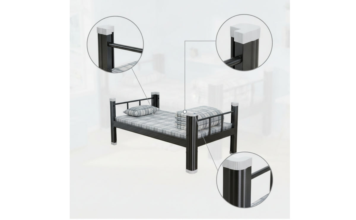 Metal Bed Frame with Bed Board Bolt Furniture No Box Spring Needed for Students, Workers, Dorm Rooms, Shared Housing