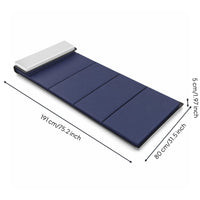 Padded Sleeping Mat with Pillow Waterproof Foldable Sleeping Mat Portable Roll up Mattress Thick for Campers, Guests, Stretching, Office
