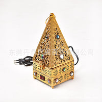 Plug-in Middle Eastern Incense Burner, Metal, Ornate Design, EU Plug