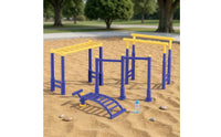 4 Pieces Mini Miniature Gym Set Plastic Dollhouse Playground Equipment Two-Tone Miniature Parallel Rails Colorful for Children, Collectors, Pretend Play, School Diorama