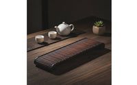 Bamboo Tea Tray Natural Bamboo Tray with Woven Surface Shallow Sturdy for Hosts, Tabletop Organization