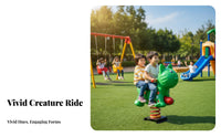 2-Person Coil Seesaw Firm-Grip Handles Playground Gear Promotes Energetic Play Colorful Design for Park, Kindergarten