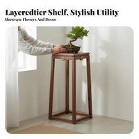 Two-Tier Flower Table Chinese Design Design Plant Holder for Living Room