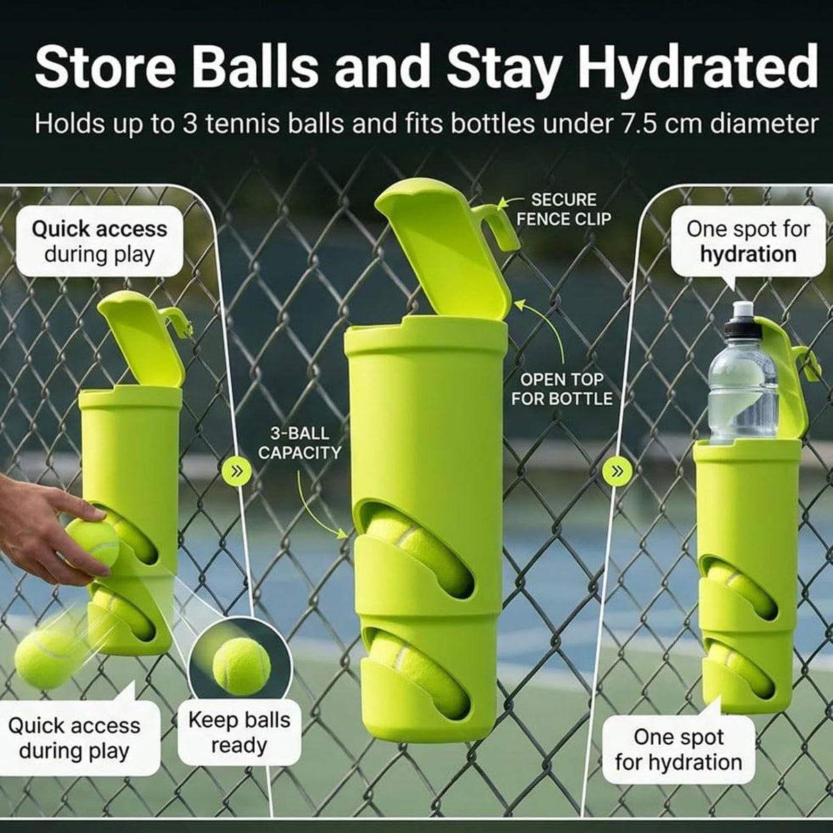 Tennis Fence Storage Bracket for Court Equipment