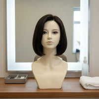 Hairpiece Store Model Head Pin-Stitch Surface PVC Mannequin Head Makeup Face for Hair Stylists, Salon
