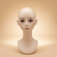 Mannequin Head with Shoulders Matte Manikin Head with Shoulders Life-Size Hairpiece Display Bust for Cosplay