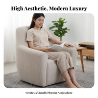 Upholstered Rotate Chair 360-Degree Rotation Upholstered Rotate Armchair Modern Design High-Density Foam for Living Room