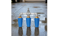 Stainless Steel Nozzle with Three Outlets Metal Rotating Spray Nozzle Rotary Compact for Car Washing