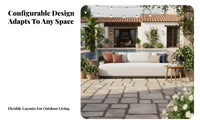 Sofa, Armchair, and Coffee Table Combo Nordic Design Outdoor Furniture Weather-Resistant Patio Seating for Homeowners, Families, Garden, Balcony, Deck