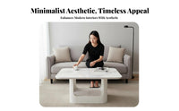 2 Pieces High-Low Nesting Tables Minimalist Look Living Room Furniture Waterproof Easy Assembly for Small Areas, Perusing Nook