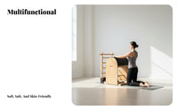 Sturdy Hardwood Construction Pilates Ladder Barrel Full Body Workout Wooden Spine Corrector Barrel Posture Correction Pilates Arc Instructor Comfortable Padded Surface for Beginners, Seniors, Office Workers, Living Room