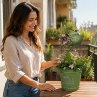 Vintage Metal Planter Decorative Home Decoration Distressed Paint for Patio