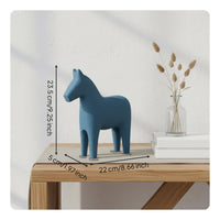 Wooden Horse Statue Soft Hues Nordic Style Wooden Foal Great Gift Small Horse Ornament for Living Room, Entryway, Office