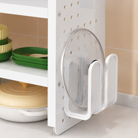 Modern Kitchen Rack, Desktop Rack, 2-Tier, Seasoning Rack, Spice Rack, 60cm Width, Metal, White, Storage