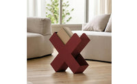 X-Shaped Bookshelf Slim Mini Bookshelf Freestanding Magazine Rack Space-Saving Book Organizer Narrow for Readers, Reading Nook