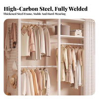 Modular Clothes Rack with Pegboard Heavy Duty Metal Garment Rack with Shelves Sturdy and Sturdy Freestanding Wardrobe System Organizer for Homeowners
