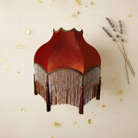 Floor Lamp Shade French Country Design Velvet Lampshade Beaded Trim for Study