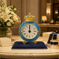 Crown Mantel Timepiece Gift Idea Home Decor Crystal Accents for Desktop