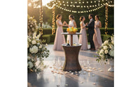 Outdoor Ice Bin Table Weather-resistantResistant Rattan Ice Table Portable