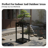 Tall Two-Tier Flower Rack Indoor & Outdoor Use 2-Tier Pot Holder Anti-Rust
