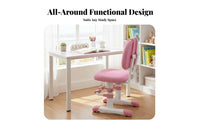 Adjustable child's Desk Chair Breathable Cushion Study Seat Integrated Footrest