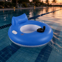 Electric Floating Chair Circular-Shaped Inflatable Pool Recliner Hollow Middle