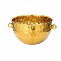 Hammered Stainless Steel Bowl European Design Hammered Metal Bowl Versatile Metal Ice Bucket for Hotel Use, Outdoor, Parties