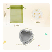 25 Pieces   Metal Tin 60 Milliliters Capacity Gauze Drawstring Bag Heart-Shaped Window Tin Silver-Colored