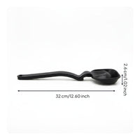Fold-Flat Spoon Black Handle Portable Utensil Set Lightweight