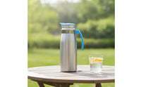 Wide-Mouth Water Jug with Lid Sleek Stainless Steel Pitcher Large Pitcher with Lid Slim for Refrigerator
