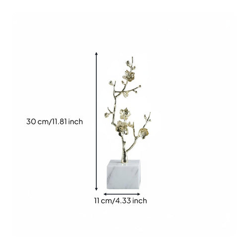 2 Pieces Metal Flower Sculpture Modern Metal Flower Ornament Elegant