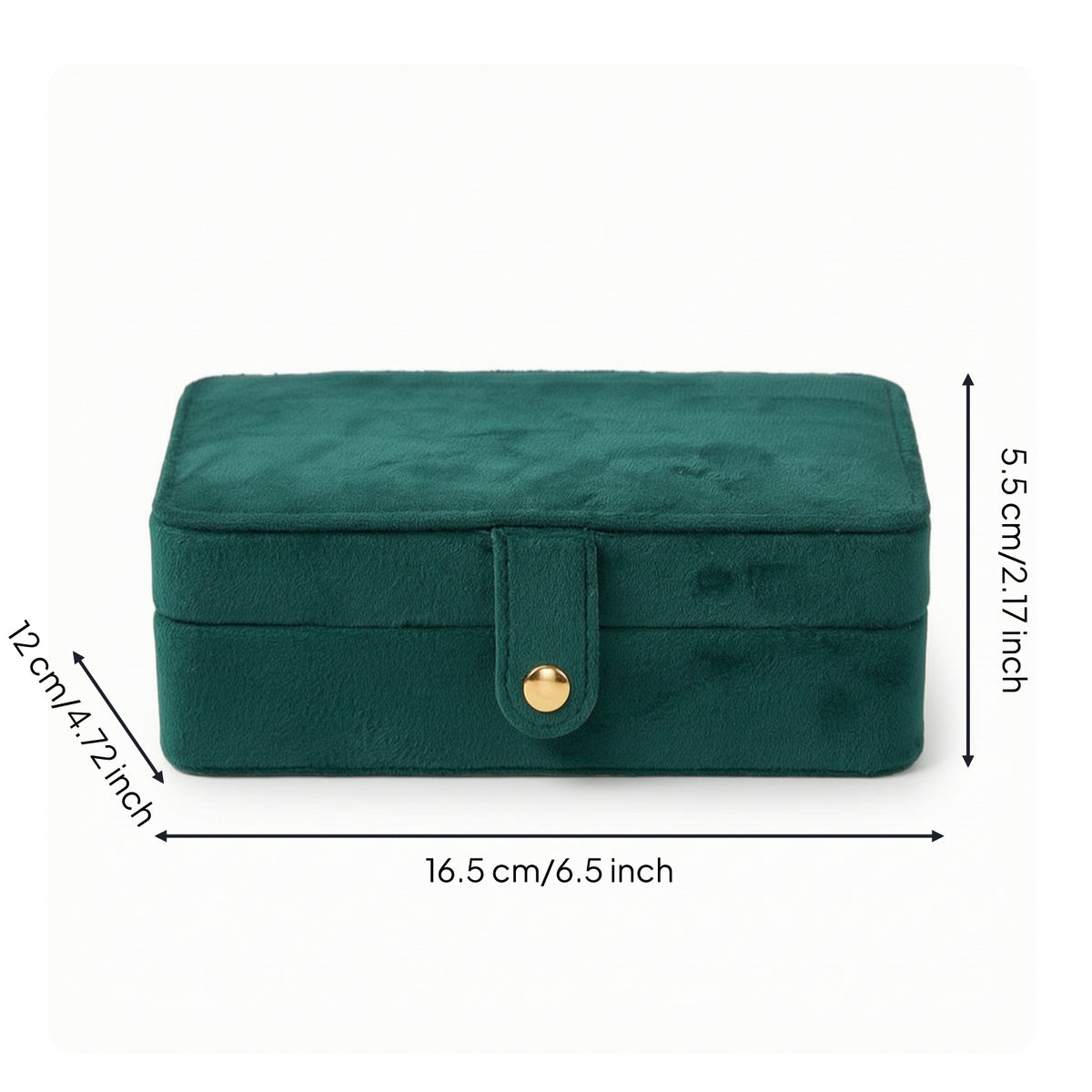 Velvet Jewelry Box Soft-Touch Jewelry Box with Snap Button Portable for Dresser