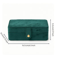 Velvet Jewelry Box Soft-Touch Jewelry Box with Snap Button Portable for Dresser