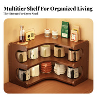 Multi-Tier Corner Organizer Space-Saving three-tier Standing Rack Multifunctional