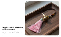 Colorful Tassels Car Rearview Mirror Ornament Versatile Use Brass Gourd Hanging Ornament Symbol of Prosperity for Women, Gift Givers