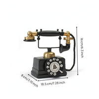 Decorative Vintage Rotary Telephone Ornament Antique-Style Retro Telephone Decor Compact Rotary Phone Model Realistic for Home Decorators, Wine Cabinet