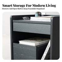 Single-Drawer End Table Italian-Inspired Nightstand Modern Design for Homeowners