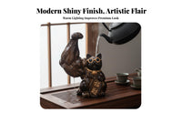 Symbol of Prosperity Muscular Fortunate Cat Good Luck Charm Strong Arm Maneki-Neko Creative Design Muscle Arm Fortunate Cat Great Gift Idea for Business Owners, Shopkeepers, Entrepreneurs, Office Desk, Living Room, Reception Counter, Money Register