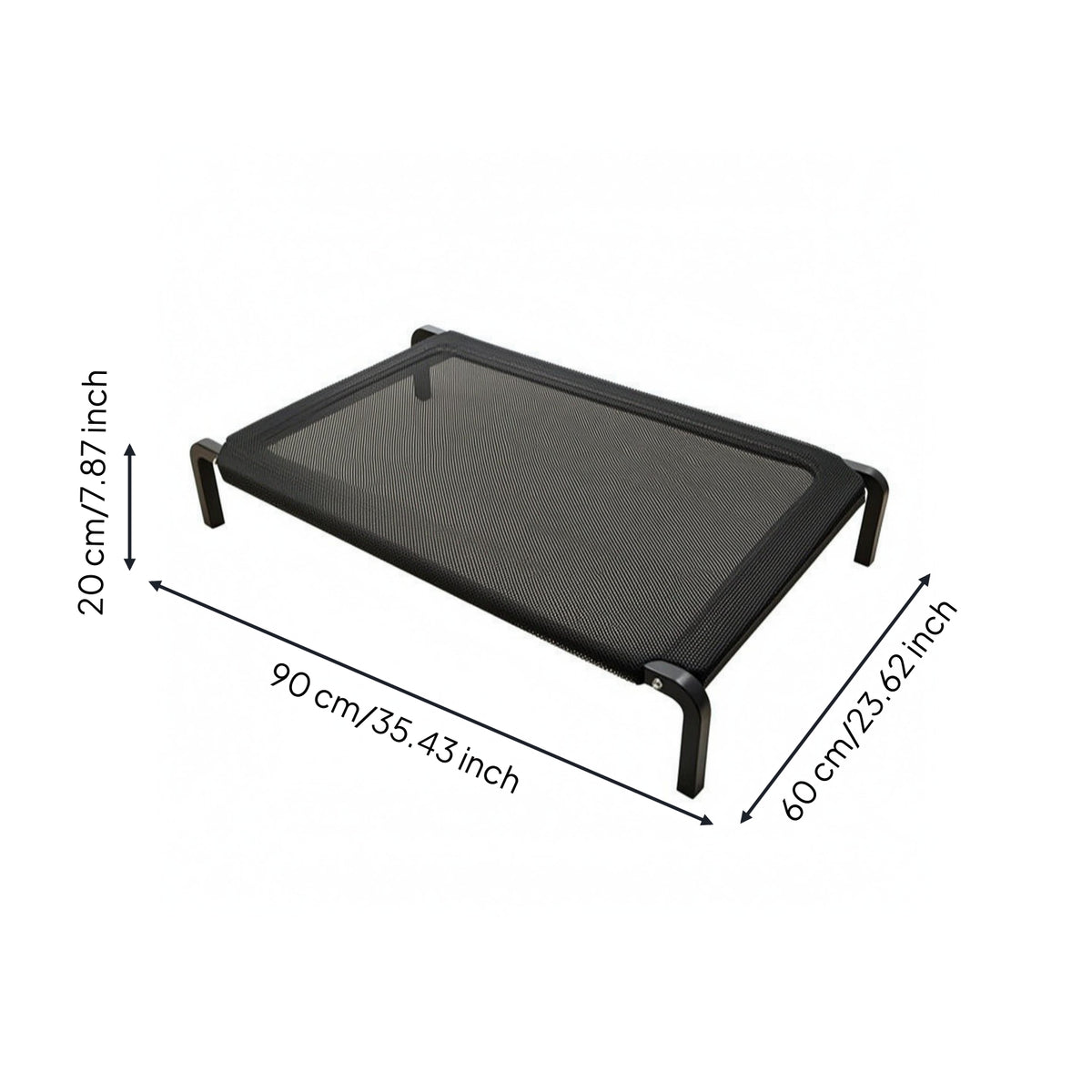 Raised Mesh Dog Cot Curved Legs Elevated Pet Cot Mesh Pet Bed Sturdy