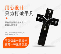 Modern Silent Cross Wall Clock with Acrylic Frame for Commercial Spaces