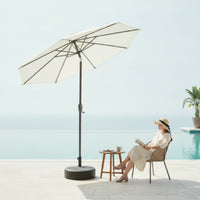 Outdoor Umbrella with Base Heavy Duty Tilting Patio Umbrella Windproof for Homeowners, Cafe Owners, Backyard, Terrace, Courtyard