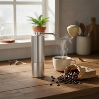 Manual Coffee Grinder External Adjustment Hand Crank Coffee Mill Portable Burr Grinder Easy to Clean Kitchen Tool for Travelers