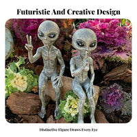 Alien Figurine Resin Alien Garden Ornament Novelty Gift Sculpture for Enthusiasts