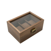 Watch Storage Box with Glass Lid Walnut for Collectors