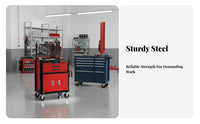 Multi-Function Mobile Tool Cabinet Heavy-Duty Mechanic Tool Cart Easy Mobility Workshop Equipment High-Capacity for Technicians, DIY Enthusiasts, Homeowners, Auto Repair Shop, Factory, Warehouse, Basement