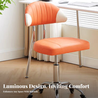 Armless Low-Back Roller Chair Five-Star Base Armless Rolling Stool Thick Cushion
