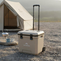 Wheeled Chiller Insulated Wheeled Insulated Container Easy to Roll Portable Ice Chest for Delivery, Market Stall, Car Travel
