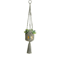 Cotton Rope Planter Net Lightweight Hanging Planter with Tassel Space-Saving