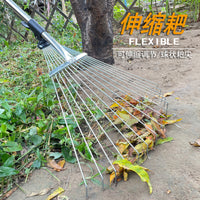 Leaf Rake with 24 Teeth and 1.2m Handle, Plastic, for Lawn Care